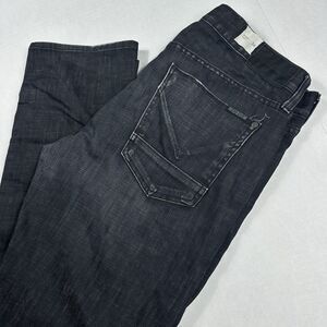 Hudson BYRON Five Pocket Straight Fly Button Black Distressed Size 34X33